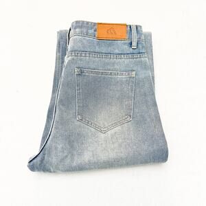 Real Takai Wide Leg Light Wash Zip Fly Denim Jeans Size XL